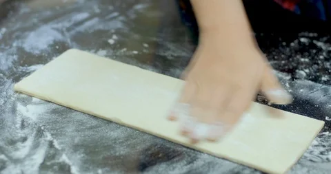 Close up of dough on table Stock Footage 129398116