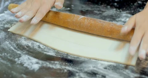 Close up of dough on table Stock Footage 129398188
