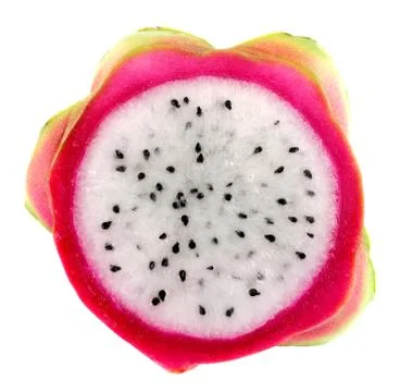Close up dragon fruit on white background Stock Photos