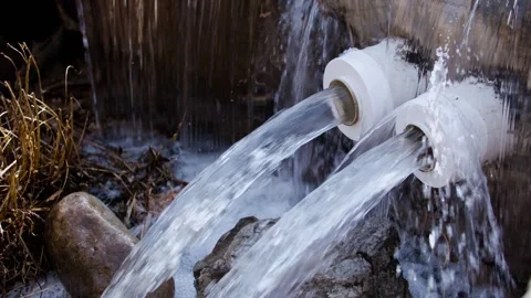 Close-up of drainage irrigation Stock Footage 256866778