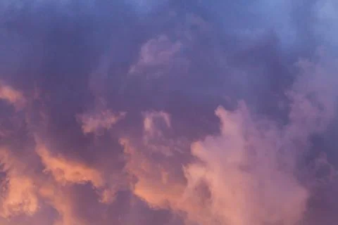 Close up of dramatic and colorful cloudy sunset sky Stock Photos