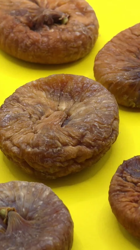 Close-up of dried fig seeds and pulp texture Stock Footage 328345917
