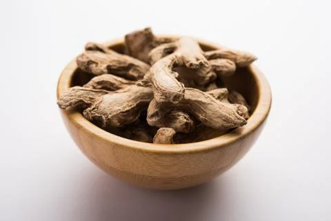 Close up of Dried ginger or Sonth isolated on white background Stock Photos
