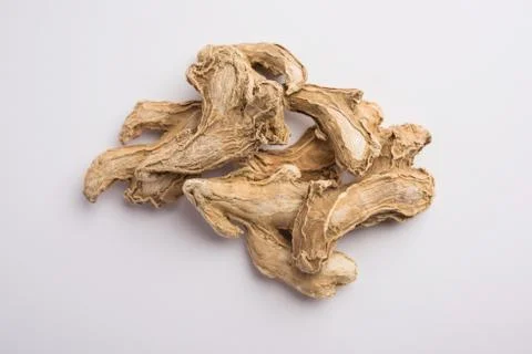 Close up of Dried ginger or Sonth isolated on white background Stock Photos