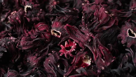 Close up of dried hibiscus petals. Stock Footage 305772741