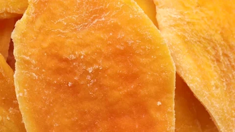 Close up of dried mango, rotation in circle. Mango Turning Stock Footage 233288716