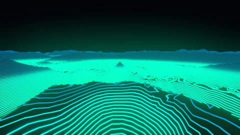 Close-Up Drift Over Pulsing Metallic Data Ripples, 4K ProRes 422 HQ Stock Footage 336746293