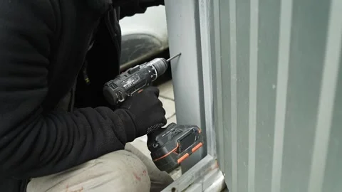 Close up of Drill bit Drilling into metal Pipe Stock Footage 269495282