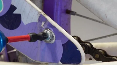 Close up of drill bit on a screw head San Francisco CA USA July 15 2025 Stock Footage 313171583