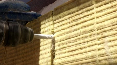 Close-up of a drill drills a wall Stock Footage 162655106