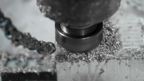 Close-up of drilling process of hole in filled aluminum mold with CNC Stock Footage 167379859