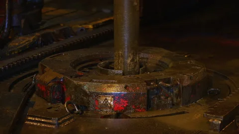 Close-up of a drilling rig rotating underground. Stock Footage 184017192