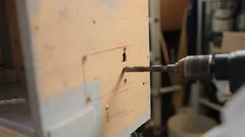 Close up Drilling wood Stock Footage 61002820