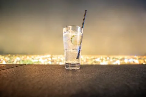 Close-Up Of Drink On Retaining Wall Stock Photos