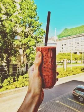 Close-Up Of Drink On Table Stock Photos