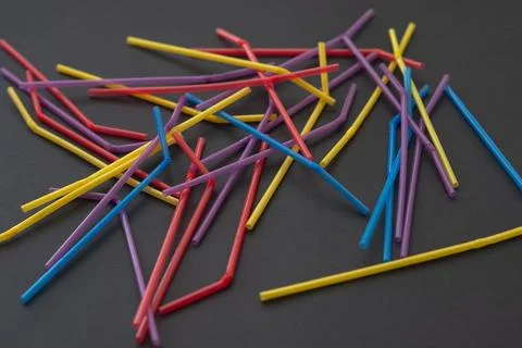 Close up of drinking straw on black background Stock Photos