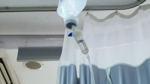 Close Up Dripping IV Stock Footage 140413687