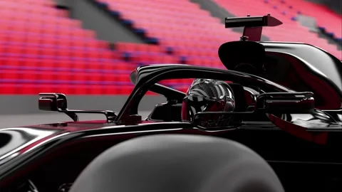 Close-up of driver in black racing car Stock Footage 330550995