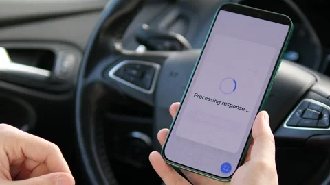Close-up of a driver completing a background check on a mobile app. Video stock 326728692