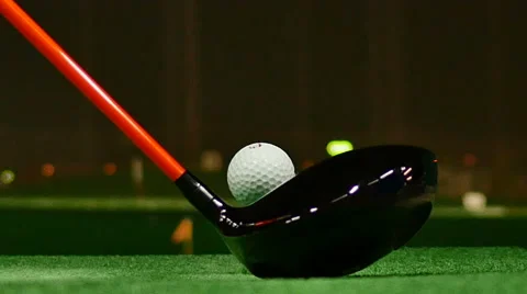 Close up of driver shot with auto tee up. Vídeos de archivo 61771389