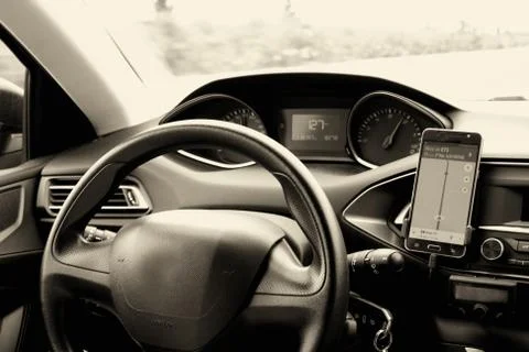 Close-up of driving on the highway Stock-Fotos