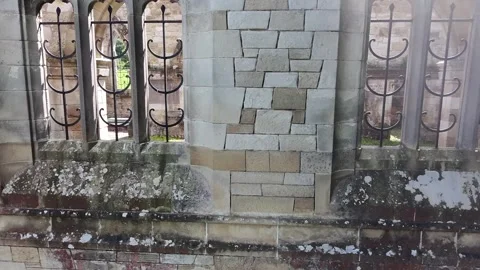 Close-Up Drone Flight Over Derelict Church in Falkland, Scotland Stock Footage 311827300