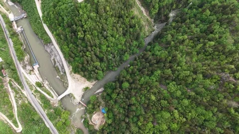 Close Drone Flight Passing Beside Waterfall in 4K Stock Footage 338299457