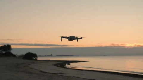 Close-up drone flying on sight Stock Footage 167799820