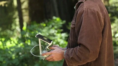 Close Up of drone pilot's hands on remote controller Stock Footage 73025683