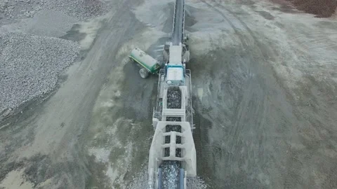 Close Drone Recording of an active Quarry, Daytime, 4K/25F Stock Footage 172071963