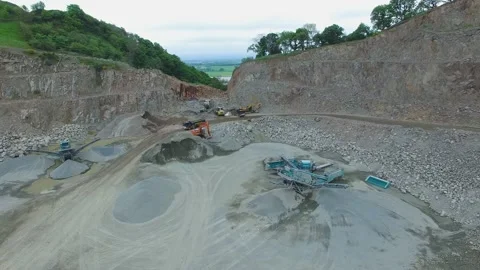 Close Drone Recording of a Quarry, Daytime, 4K/25F Stock Footage 172072100