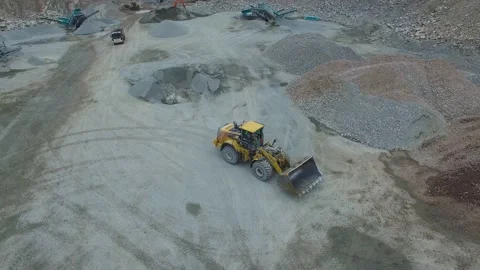 Close Drone Shot of an Active Quarry, Daytime, 4K/25F Stock Footage 172072051