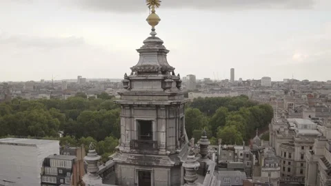 Close up drone shot of Central Hall Westminster shot in 4K. Stock Footage 183388853