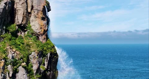 Close Drone Shot Of A Little Waterfall On Iceland Stock Footage 252064673