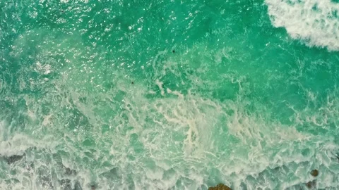 Close up Drone view over ocean , on summer sunny day.  Top view to the beau.. Stock Footage 254622568