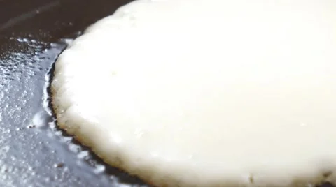 Close up of Drop Scones or Pancakes Frying in Hot Butter Video stock 46742017