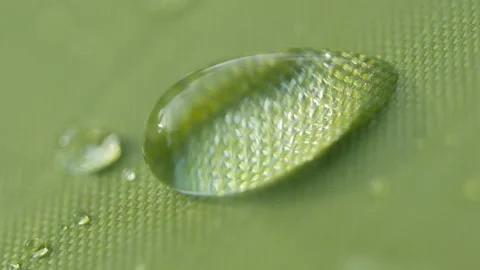 Close-up of a drop of water on a green background. Stock Footage 133155347