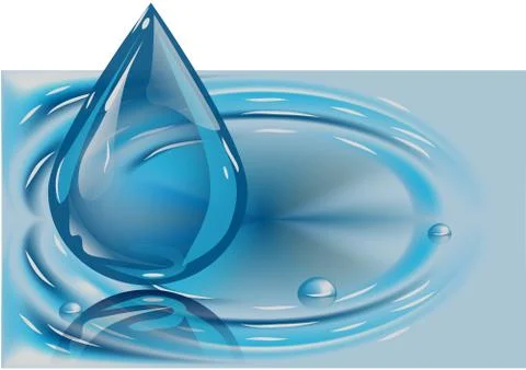 Close up drop on white background Stock Illustration