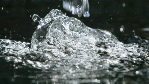 Close-up of droplets falling into the water Stock Footage 116788171