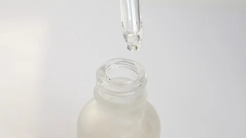 Close up of the dropper glass bottle Stock Footage 115840523