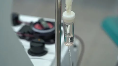 Close-up of a dropper in a hospital Video stock 237100634