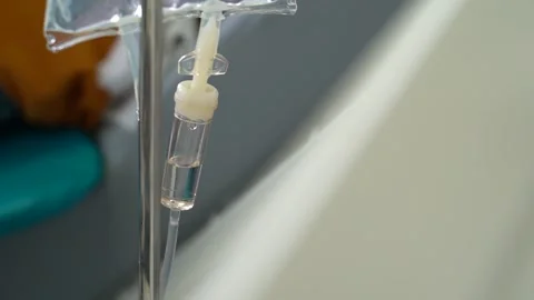 Close-up of a dropper in a hospital Stock Footage 238944755