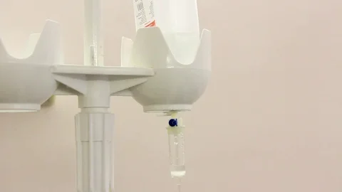 Close-up dropper system round white Video stock 81837039