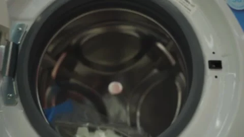 A close-up of the drum inside the washing machine Stock Footage 303762667