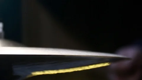 Close up of drum plate hi hat and a drummer playing on drums Stock-Footage 85877858