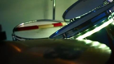 Close Up Of Drum Set In Music Studio Video stock 165712885