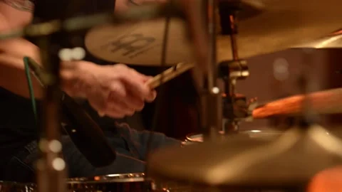 Close up of drummer player in music performance Stock Footage 136342171