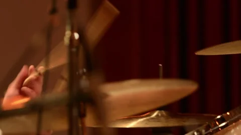Close up of drummer player in music performance Stock Footage 136342174