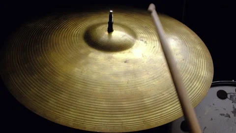 Close up drummer playing on drum plate ride. Stock Footage 140750693