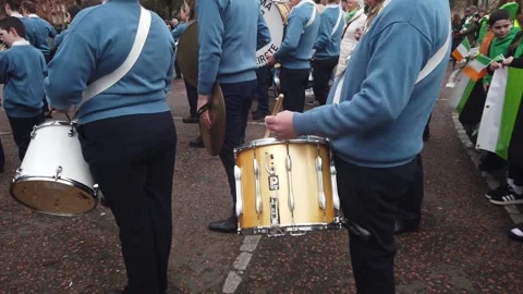 A close- up of a drummer playing his instrument. 動画素材 335317886
